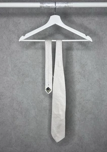 GIORGIO ARMANI SEIDENKRAWATTE CREME/CHAMPAGNER MIKROWEBT HERGESTELLT IN ITALIEN (UVP 125 £+) - Bild 1 von 5