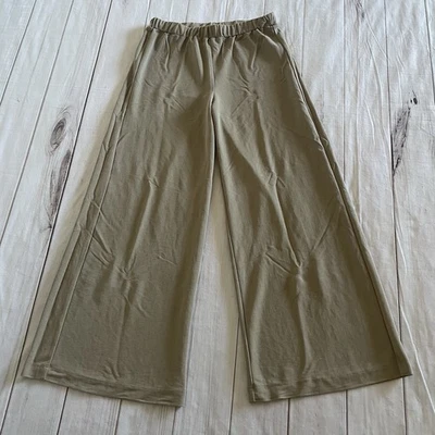 Zara Palazzo Wide Leg Pants Women’s L Tan Pull on Elastic High Waisted Career - Image 1 of 4