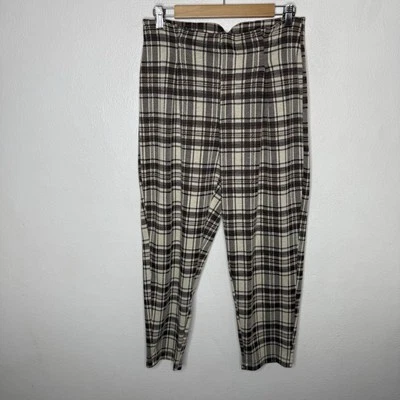 Free People Brecan Plaid Brown Pants High Rise Boho Goblincore Women’s Small - Image 1 of 4