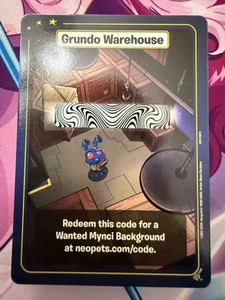 Neopets TCG Grundo's Warehouse CODE - Wanted Mynci Background - Picture 1 of 1