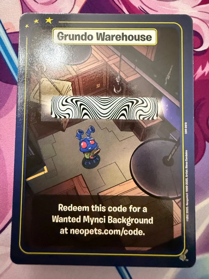 Neopets TCG Grundo's Warehouse CODE - Wanted Mynci Background - Image 1 of 1