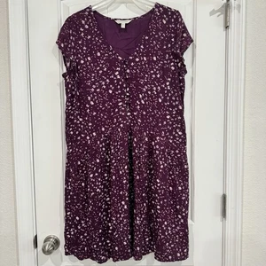 Vestido Floral Granate Hill Boho Para Mujer’s M Púrpura Botón Delantero Informal Manga Corta - Imagen 1 de 6