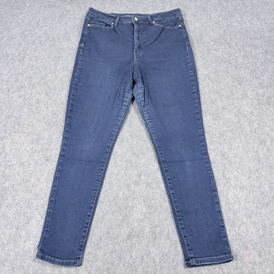 Anne Klein Skinny Ankle Jeans Women's Size 14 (Actual Fits W33xL27.5) Blue Denim - Image 1 of 4