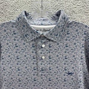 Texas Standard Poloshirt Herren XXL 2XL Blau Geometrisch Golf Performance Western - Bild 1 von 12