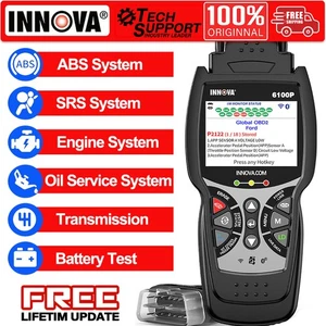 Innova 6100P Car OBD2 Scanner Auto Diagnostic Scan Tool ABS SRS Transmission Oil - Foto 1 di 12