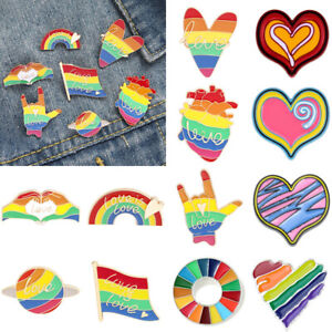 Cute Cartoon Pride Pins Badge LGBTQ Gay Enamel Lapel Friendship Rainbow Brooch