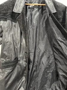 Winlit Special Ed. Women Leather Trench Coat Oversized Size M Black Vintage 80's - Picture 1 of 11