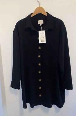 Vestido Camisa Sezane Sadie Negro Abotonado Manga Larga Talla 44 EE. UU. 12 NUEVO CON ETIQUETAS Foto 1 de 4