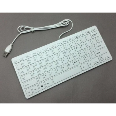 New White USB Mini Wired Compact Thin Keyboard for Desktop Laptop PC - Image 1 of 4