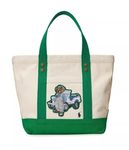 Polo Ralph Lauren Women's Outdoor Theme Canvas Polo Bear Tote-Small - Picture 1 of 6