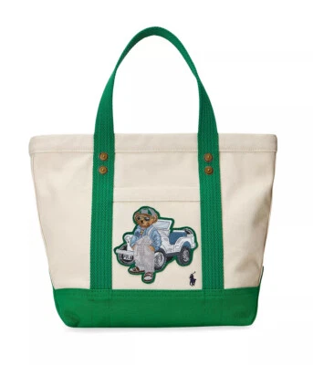 Polo Ralph Lauren Women's Outdoor Theme Canvas Polo Bear Tote-Small - Image 1 of 4