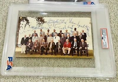 Red Ruffing Hank Greenberg 10 HOF Baseball Autographs Rare Signed Piece PSA/DNA - Image 1 of 4