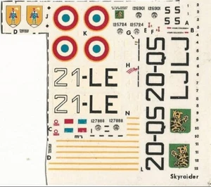 DOUGLAS AD-4 SKYRAIDER FRENCH SERVICE 1/72 DECALS DA SET MODELDECAL 75x66mm ca. - Picture 1 of 1