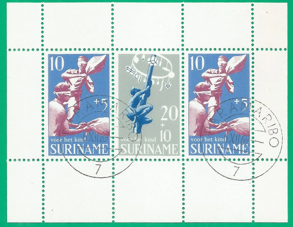 Surinam año 1969, bloque usado niños Foto 1 de 1