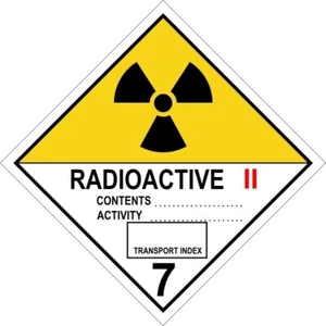 RADIOACTIVE 7 - CAT II - SELF ADHESIVE STICKER / DECAL / SIGN | HEALTH & SAFETY - Picture 1 of 7