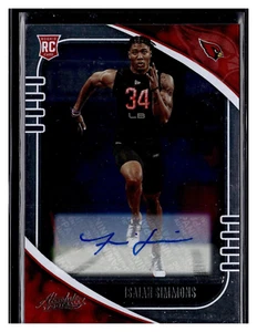 2020 Panini Absolute Rookie Signatures Isaiah Simmons #140 Auto RC! CARDINALS! - Picture 1 of 2