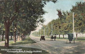 Minneapolis MN Minnesota, Ft Snelling Blvd alte Wagen Kutschen Vintage Postkarte - Bild 1 von 2