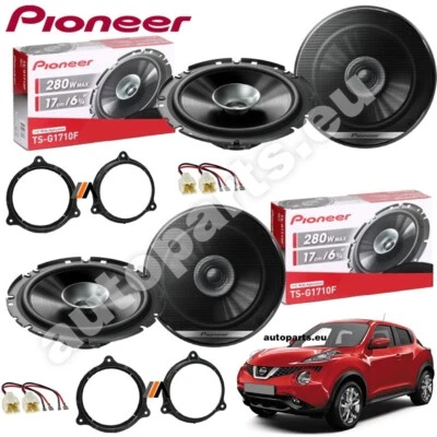 Set 4 Haut Parleur Pioneer avant et Arrière pour Nissan Juke À 2010 Double Cône - Photo 1/4