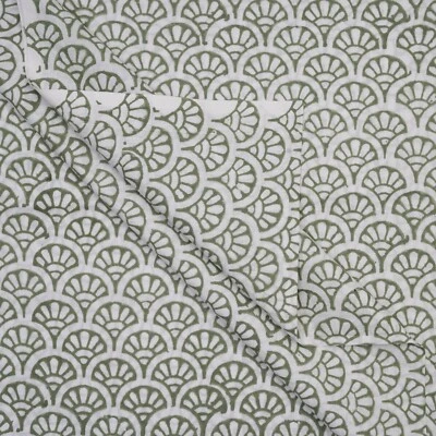 2.5 Yards Fabric Indian Gray Floral Hand Block Print Cotton Fabric Sewing Fabric - Image 1 of 4