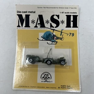 Vintage Zee Toys Mash 1/87th Car with Trailer 1976 Yellow Card Unpunched - Picture 1 of 2