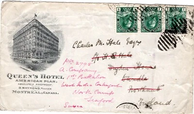 British West Indies Regiment, mailed at Montreal in 1915 to England - Image 1 of 2