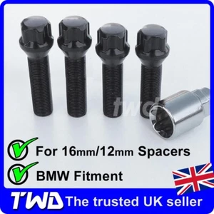 PERNOS DE BLOQUEO DE RUEDA EXTRA LARGOS - BMW CON ESPACIADOR 12mm/16mm (M14x1.25) TUERCA -K3943 - Imagen 1 de 6