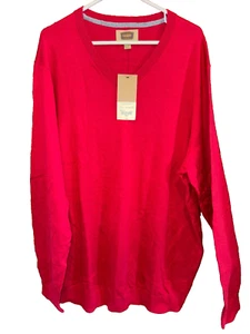 NWT The FOUNDRY Supply Co Red V-Neck RED Sweater Mens Size 2XLT cotton blend - Picture 1 of 5