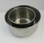 (2) Vintage Stainless Mixing Bowls Metal Large Small