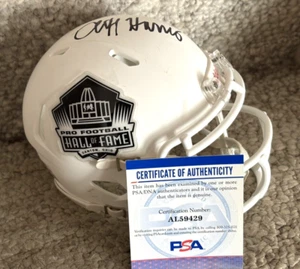 CLIFF HARRIS Signed Dallas Cowboys FOOTBALL MINI HELMET PSA DNA HALL OF FAME - Picture 1 of 6