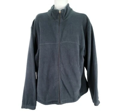 Reel Legends XL Fleece Full Zip Jacket Blue Mock Collar Pockets Toggle Adjust - Image 1 of 4
