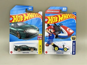 Hot Wheels Konvolut 2 Mario Standard Kart & Toyota Supra 90er grün Metall Autos - Bild 1 von 5