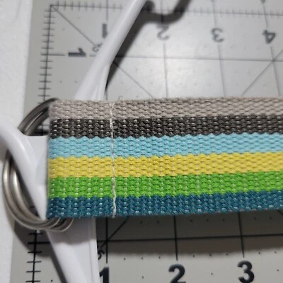 Cinturón Mujer Verde/Amarillo/Azul/Marrón/Beige Cinturón Rayas con Hebilla Plateada Talla 12 Foto 1 de 3