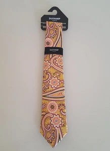 CRAVATTA IN SETA MODELLO PAISLEY TONO ORO DUCHAMP - Foto 1 di 4
