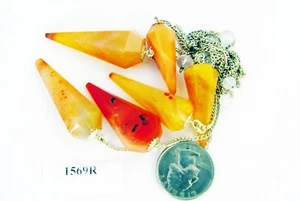 BUTW  Natural Carnelian Faceted Divining Pendulum Healing  stone 1569R - Bild 1 von 1
