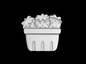 Basket of Strawberries Mold, Bath Bomb Mold, Soap Mold, Chocolate Mold, Crafts - Picture 1 of 9