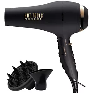 Asciugacapelli Hot Tools Pro Artist Black Gold Turbo Ionic Salon -Asciugatura rapida - HT7017BG - Foto 1 di 6
