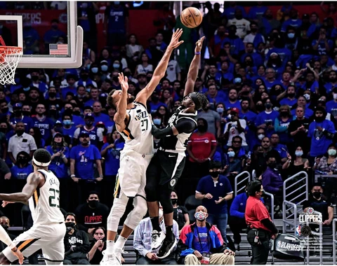 Reggie Jackson Los Angeles Clippers UnSigned 2021 Conference Semi Lay Photo Cover