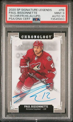 2020 Upper Deck Sp Sig Leg Chronology Franchise Paul Bissonnette 9 Auto PSA #PB - Image 1 of 2