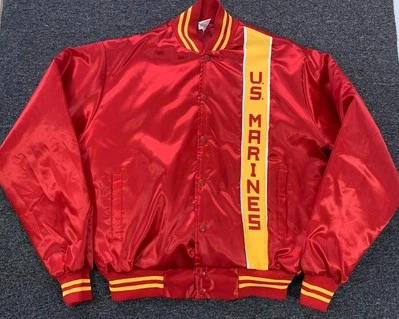 Vintage Soffe Jackets US Marines Large 42-44  Made In USA Red Bomber Varsity — 第 1/4 张图片