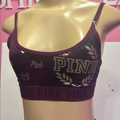Sujetador deportivo rosa Victoria's Secret borgoña para mujer XS Foto 1 de 4