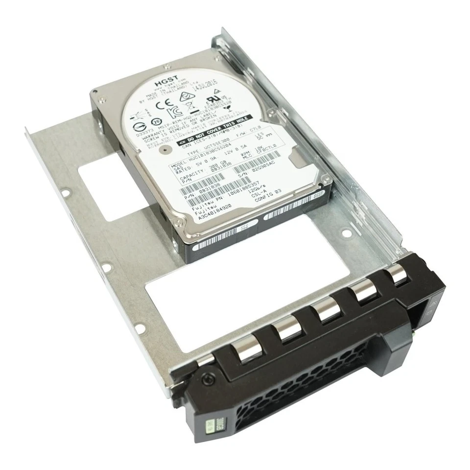New Fujitsu 300GB 12G 10K 2.5" SAS Hard Drive HDD 3.5" Caddy S26361-F5568-L130 - Image 1 of 1
