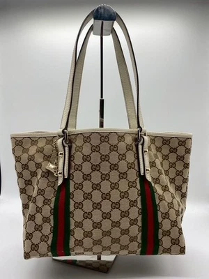 Bolso de Mano Gucci GG Lona Línea Jerez Dije Autenticidad - Imagen 1 de 4