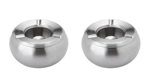 2x Windaschenbecher 18/8 Edelstahl Ascher matt gebürstet Aschenbecher Twister - Bild 1 von 5