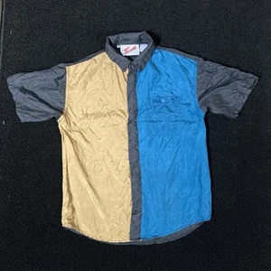 vintage shirt XL colorblock kids extra large SILK BOWLING STYLE touch - AB180 - Picture 1 of 17