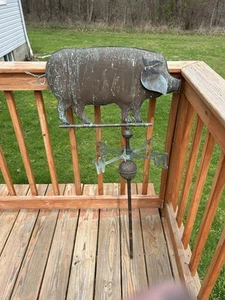 Vtg 27.5x16” Copper Pig Weathervane From a PA Farm-46” High! - Picture 1 of 14