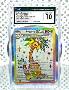 CGC 10 Alolan Exeggutor EX 225 Surging Sparks Full Art Ultra Rare Pokemon Card - Picture 1 of 1