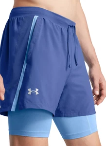 Under Armour Launch Woven, Tech Blue, 5" 2-in-1 Shorts, Mens Size Medium - Picture 1 of 4