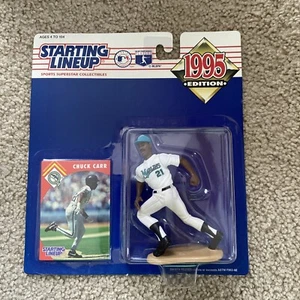 1995 Starting Lineup Baseball Chuck Carr Figure & Card Florida Marlins Kenner - Picture 1 of 4