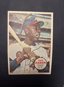 1967 TOPPS BASEBALL PIN-UP INSERT  * Hank Aaron Atlanta Braves - Outfield 15/32