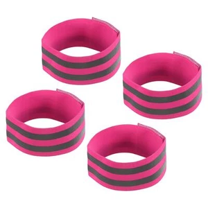 Reflectante Bandas para Brazo Muñeca Tobillo Pierna 14x2" para Correr Rosa 4pzs - Imagen 1 de 5